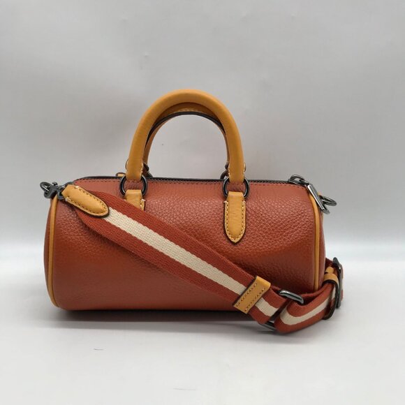 Coach Orange Pebbled Leather Lacey Crossbody Bag CB876 - Picture 2 of 11